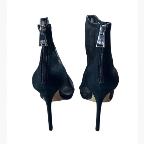 Zara Black Mesh Stiletto Heel Pointed Toe Ankle Boots Size 40 Euro/9.5 US EUC - Picture 11 of 14